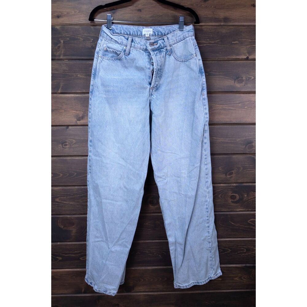 Z Supply Lou Denim Pant Jeans Womens Size 26 Light Wash High Rise Button Fly